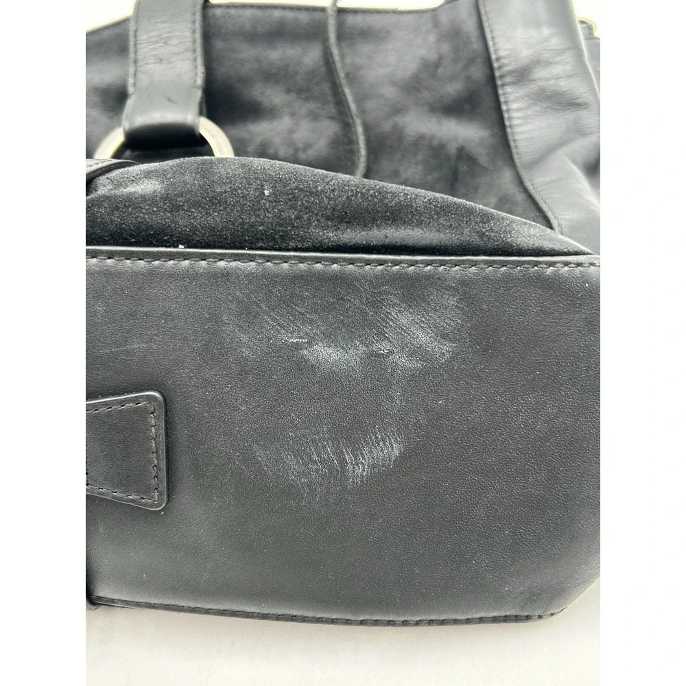 Michael Kors Quincy Large Shoulder Tote in Suede and Leather Black